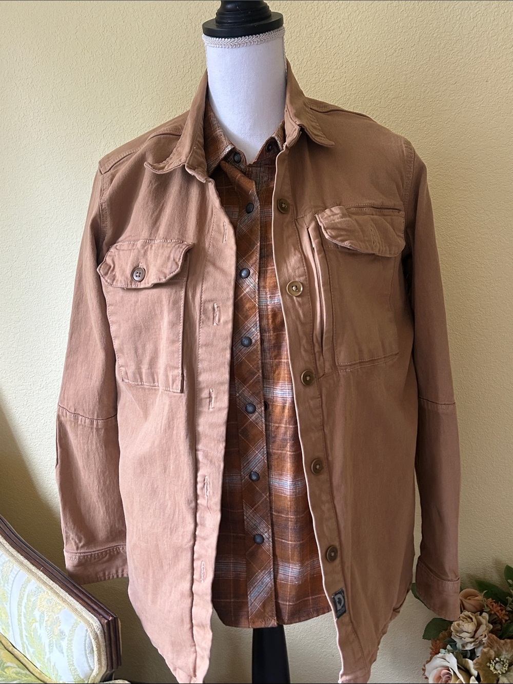 Lightweight Brown Utility Shirt Jacket - Casual Layering